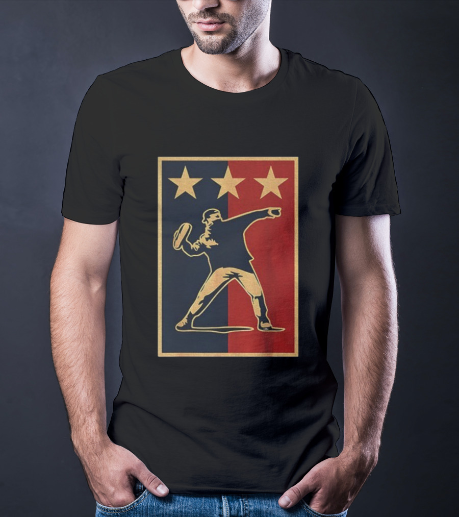 Sandwich Guy Resist Hope Obey Style Three Stars Retro Thrower T-Shirt