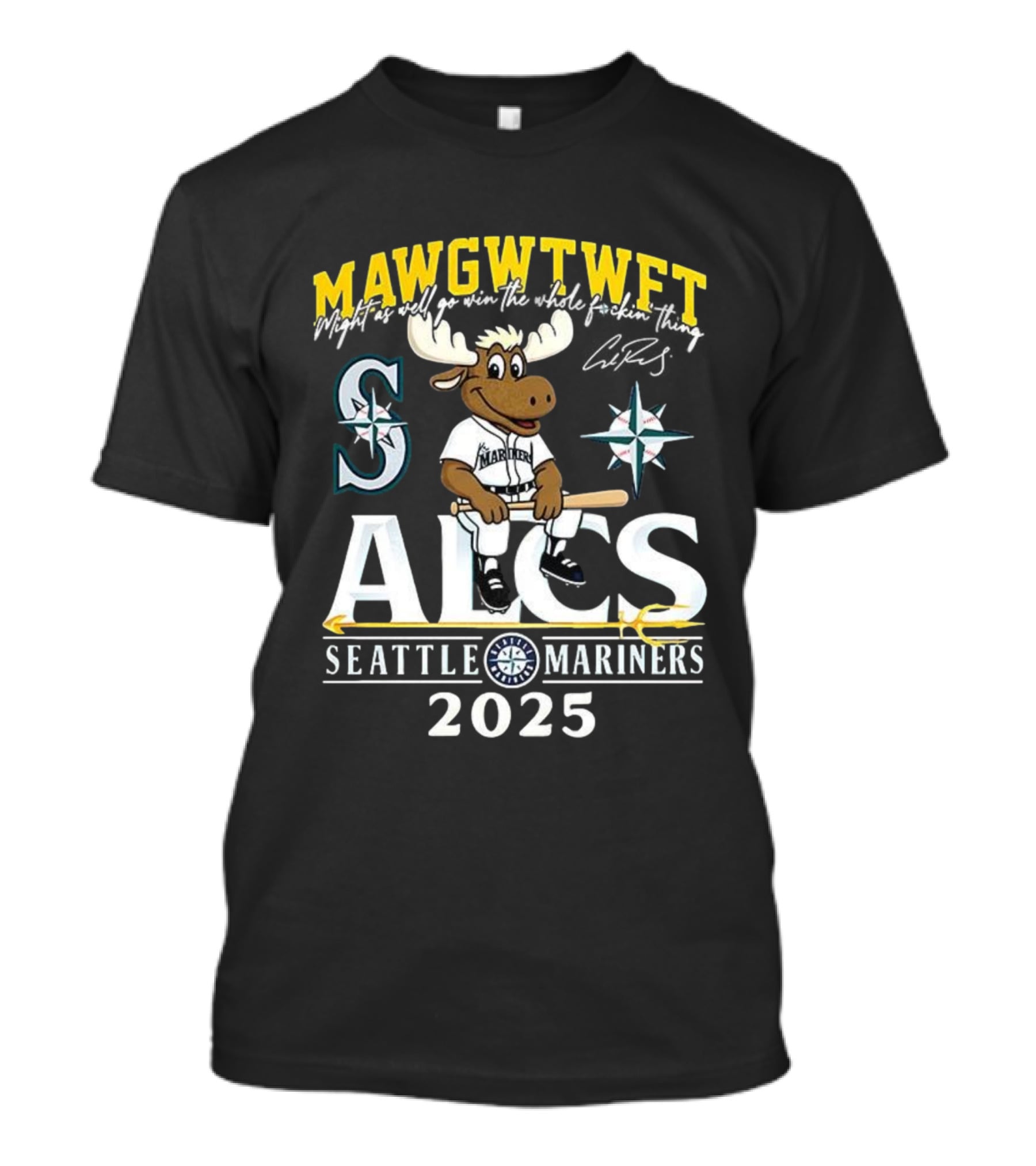Seattle Mariners ALCS 2025 MAWGWTFET Mascot S Mariners Logo T-Shirt