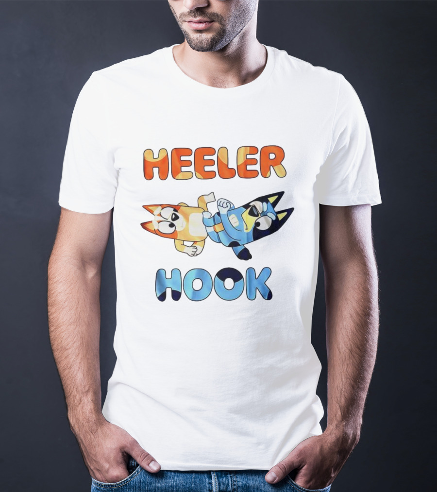 Bluey Heeler Hook Wrestling Playful Cartoons T-Shirt