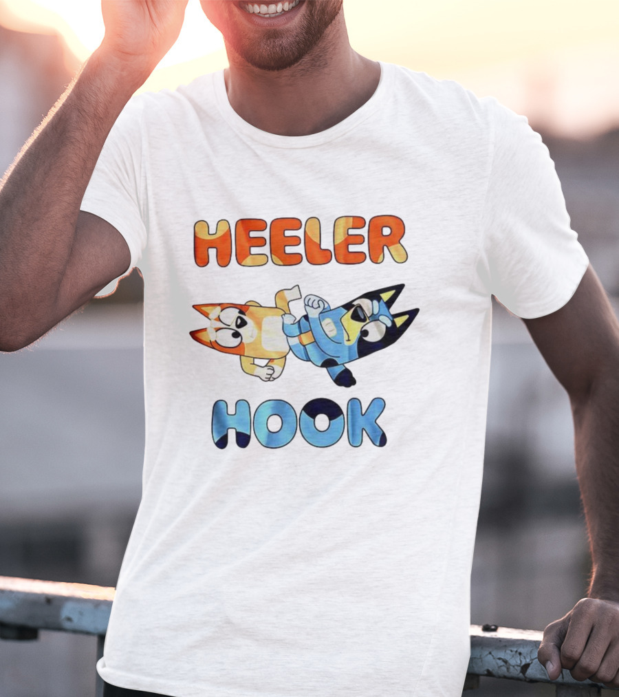 Bluey Heeler Hook Wrestling Playful Cartoons T-Shirt