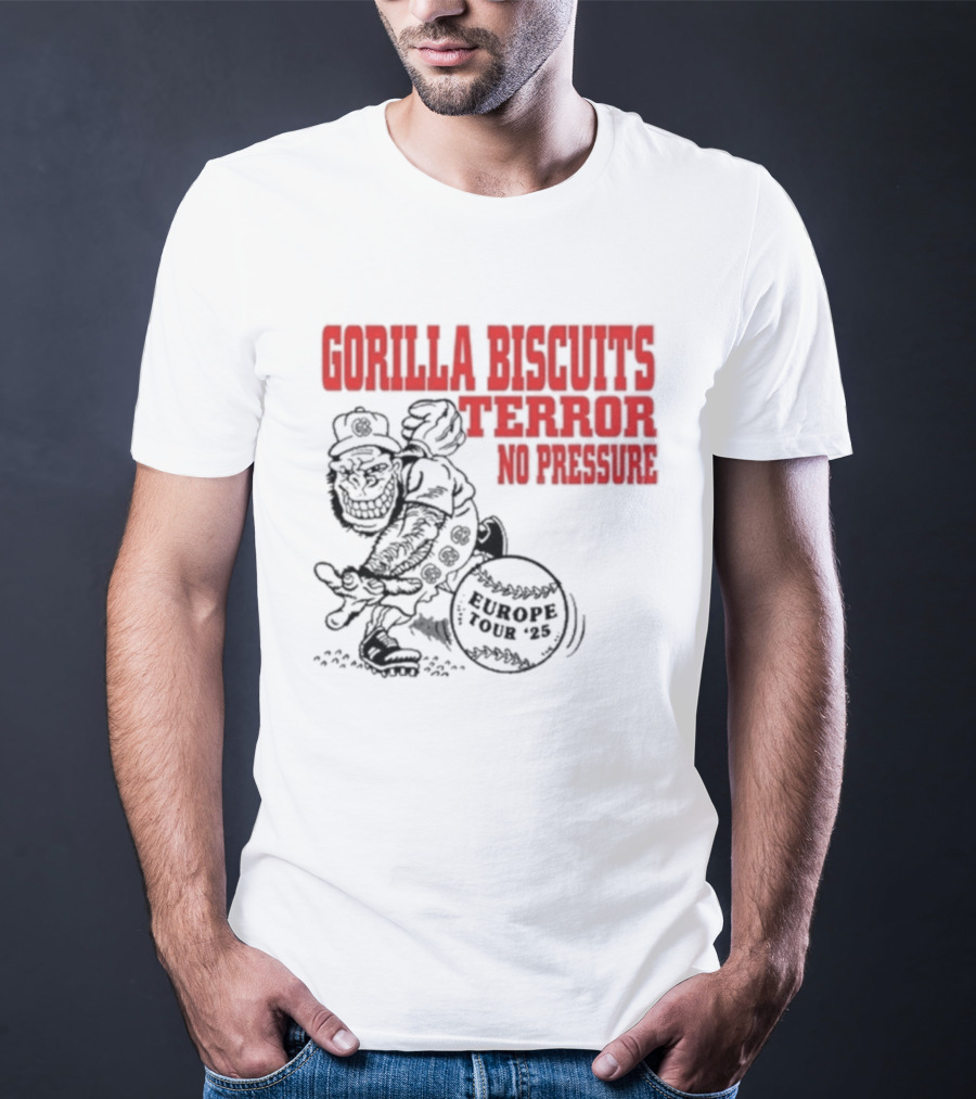 Gorilla Biscuits Terror No Pressure European Tour Promo 2025 T-Shirt