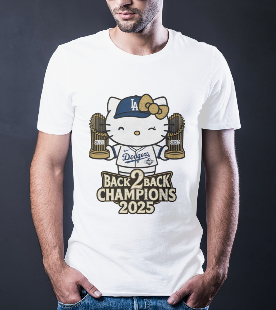 Hello Kitty Dodgers Back 2 Back Champions 2024 2025 T-Shirt