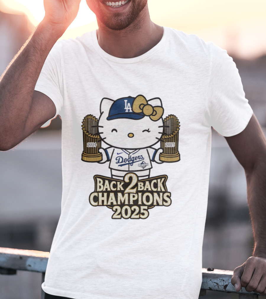 Hello Kitty Dodgers Back 2 Back Champions 2024 2025 T-Shirt