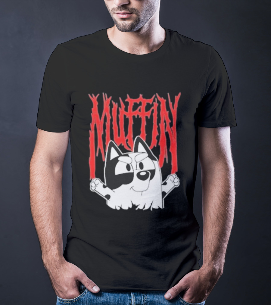 Bluey Muffin Metal Band Style T-Shirt