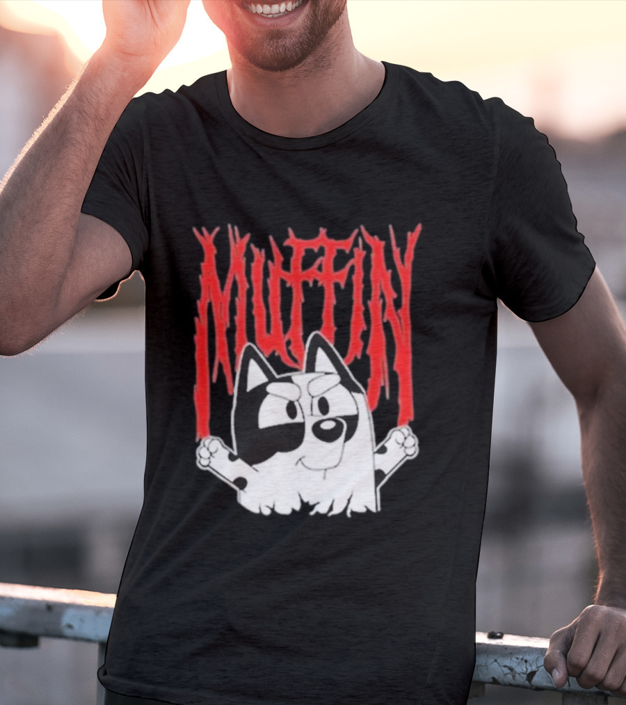 Bluey Muffin Metal Band Style T-Shirt