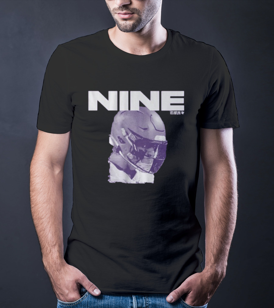 J.J. McCarthy Nine Football Helmet Graphic T-Shirt