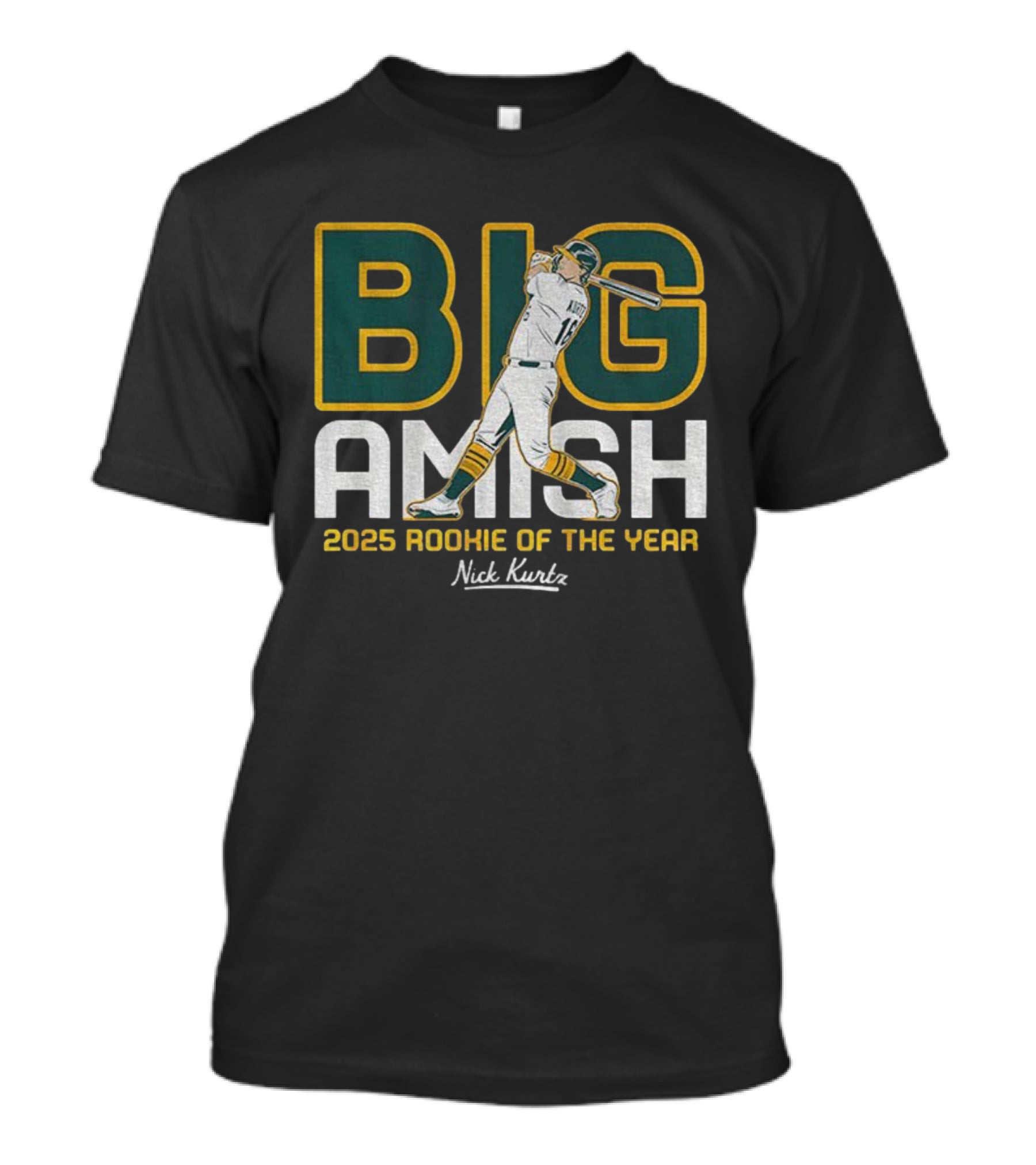 Nick Kurtz Big Amish 2025 Rookie Of The Year MLB Oakland Athletics T-Shirt