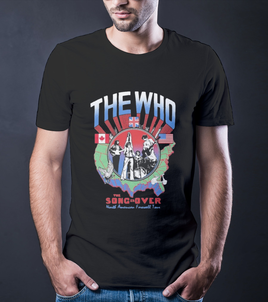 The Who The Song Is Over North American Farewell Tour 2025 USA Canada UK Flags T-Shirt