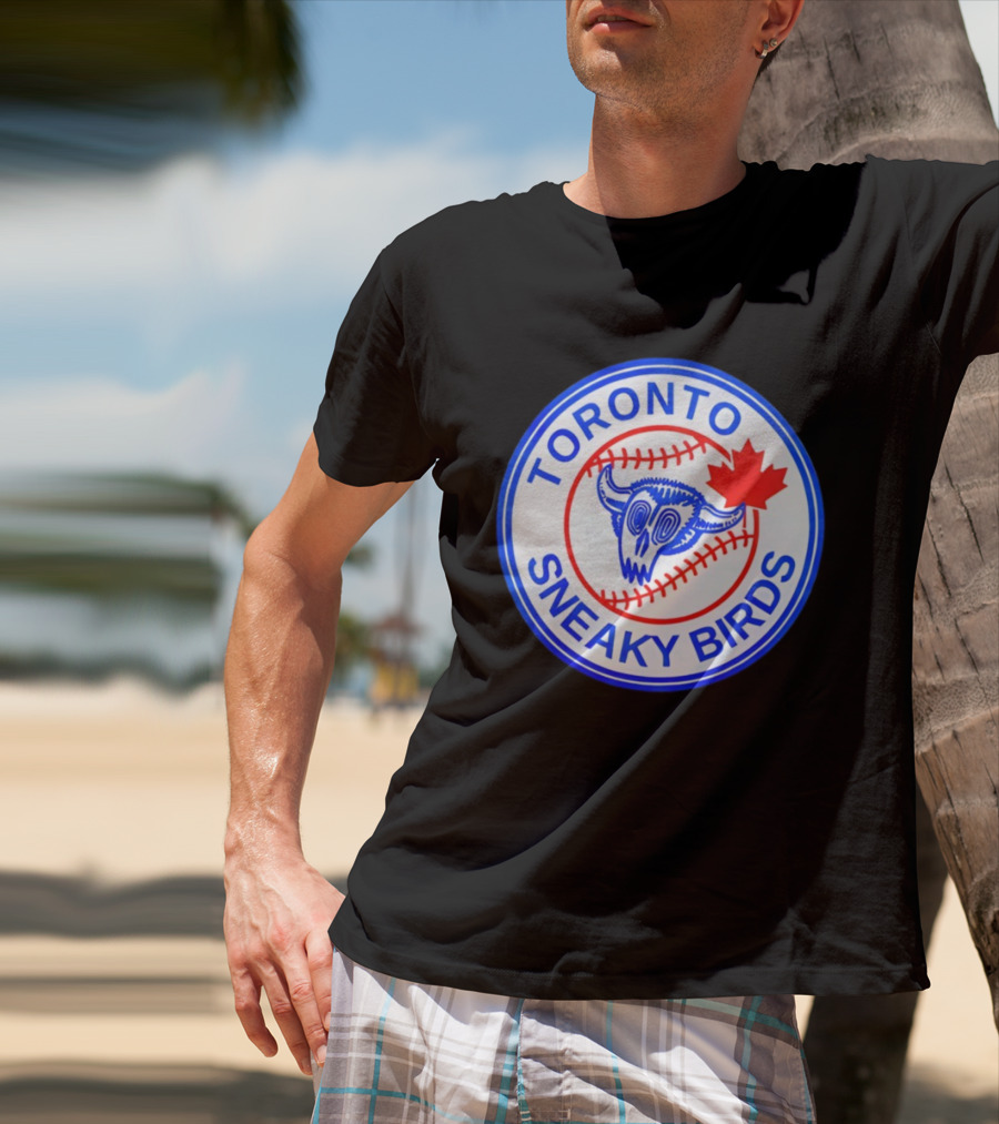 Toronto Sneaky Birds MLB Baseball 2025 Parody Maple Leaf Emblem T-Shirt