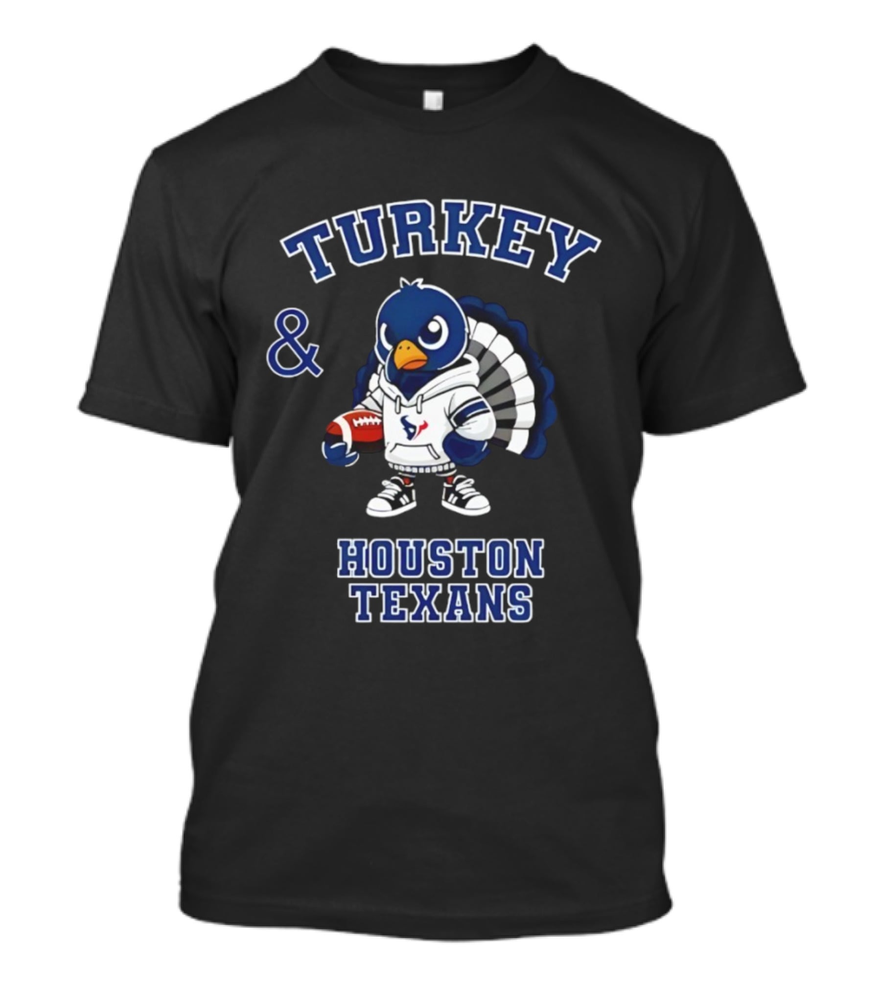 Turkey And Houston Texans Thanksgiving Football Celebration T-Shirt