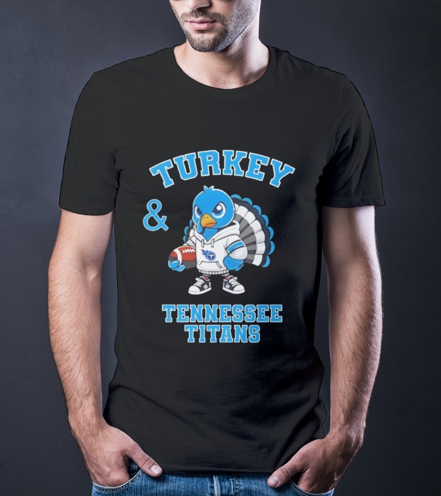Turkey And Tennessee Titans Football Happy Thanksgiving NFL T-Shirt