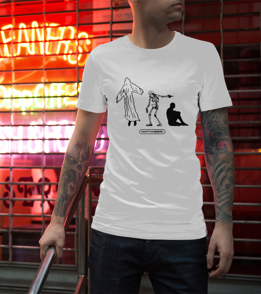Matt Maeson Rational Skeleton Grim Reaper Meditation Silhouettes T-Shirt