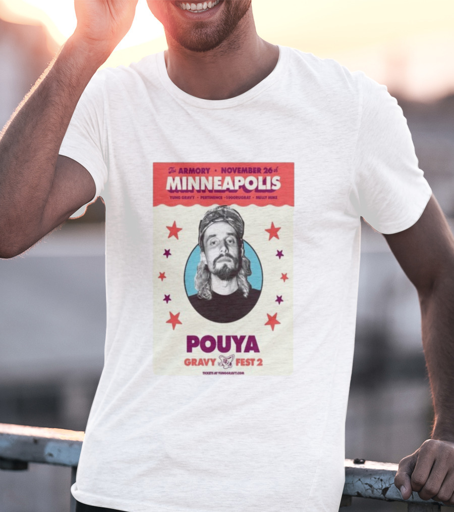 Pouya Gravy Fest 2 Minneapolis The Armory November 26 Featuring Yung Gravy 1900rugrat Melly Mike T-Shirt
