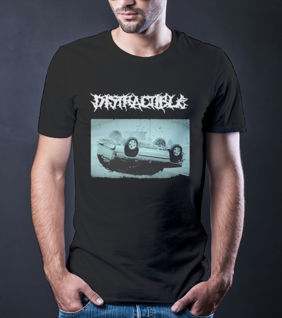 Distractible Crash Metal Car Upside Down Vehicle T-Shirt