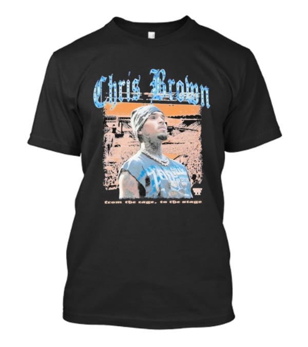 Chris Brown From The Cage To Stage Breezy Bowl XX Rhinestone Concert Performance T-Shirt
