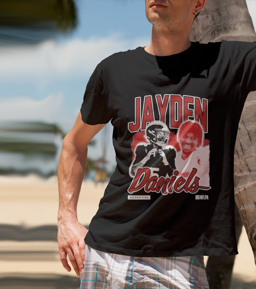 Jayden Daniels Dreamathon NFLPA Football Collaboration T-Shirt