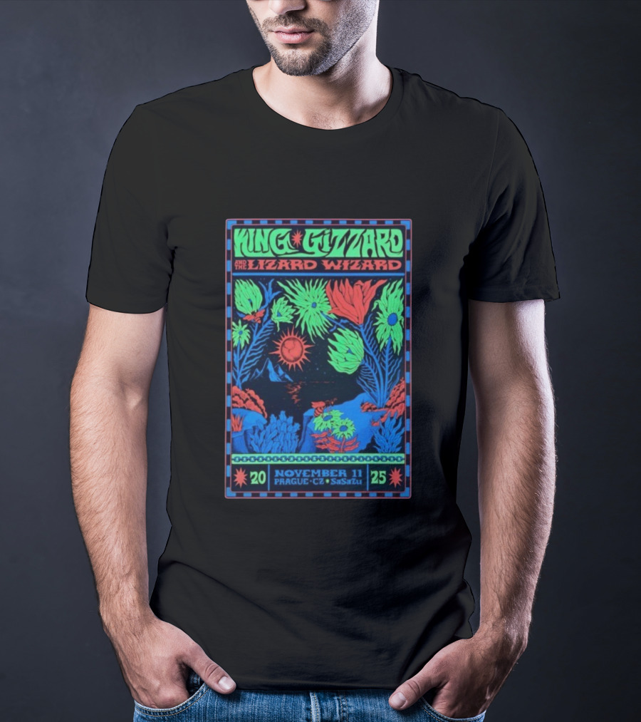 King Gizzard And The Lizard Wizard Prague SaSaZu November 11 2025 Neon Concert Event T-Shirt