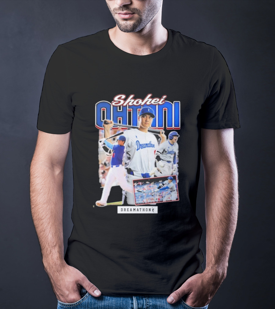 Shohei Ohtani Dreamathon Baseball Action Collage T-Shirt