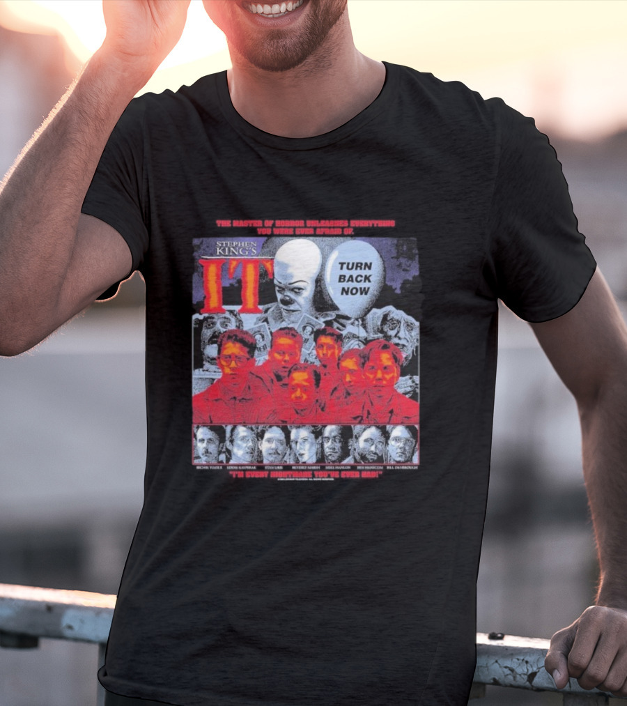 Stephen King's IT Turn Back Now The Master Of Horror Clown Nightmare T-Shirt