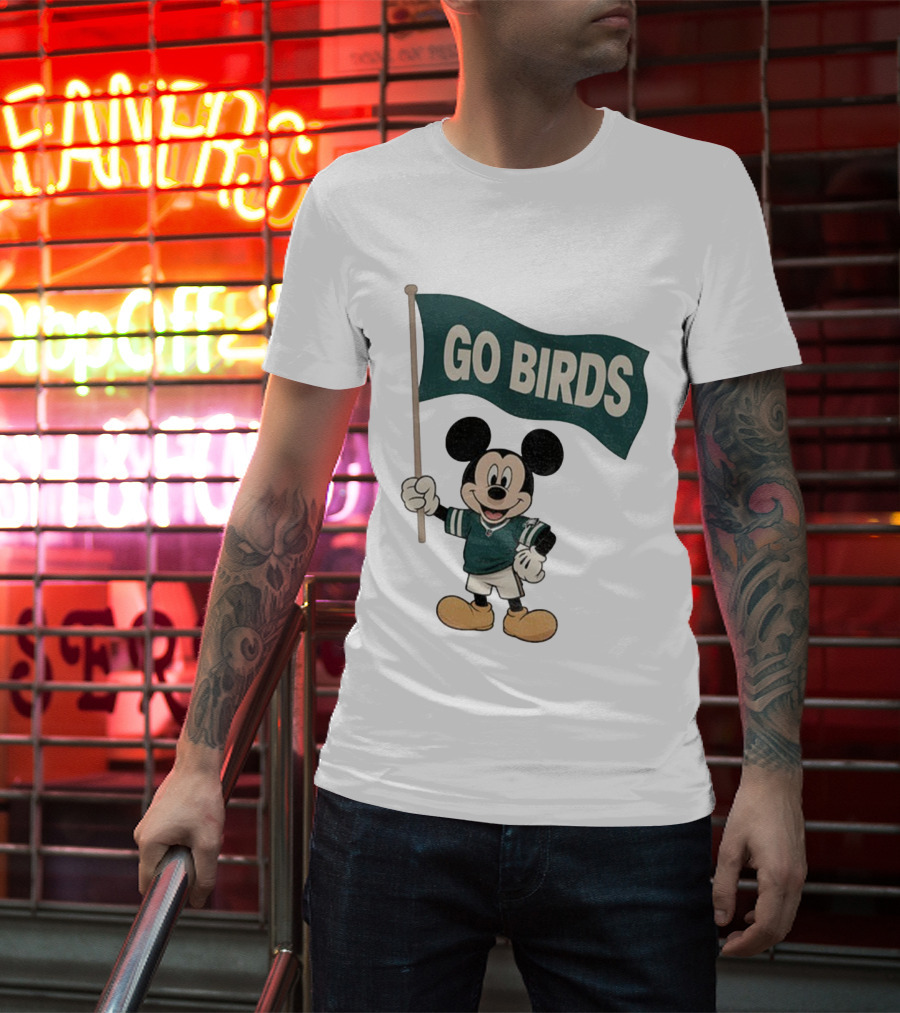 Mickey Mouse Go Birds Philadelphia Eagles NFL Football 2025 Flag T-Shirt