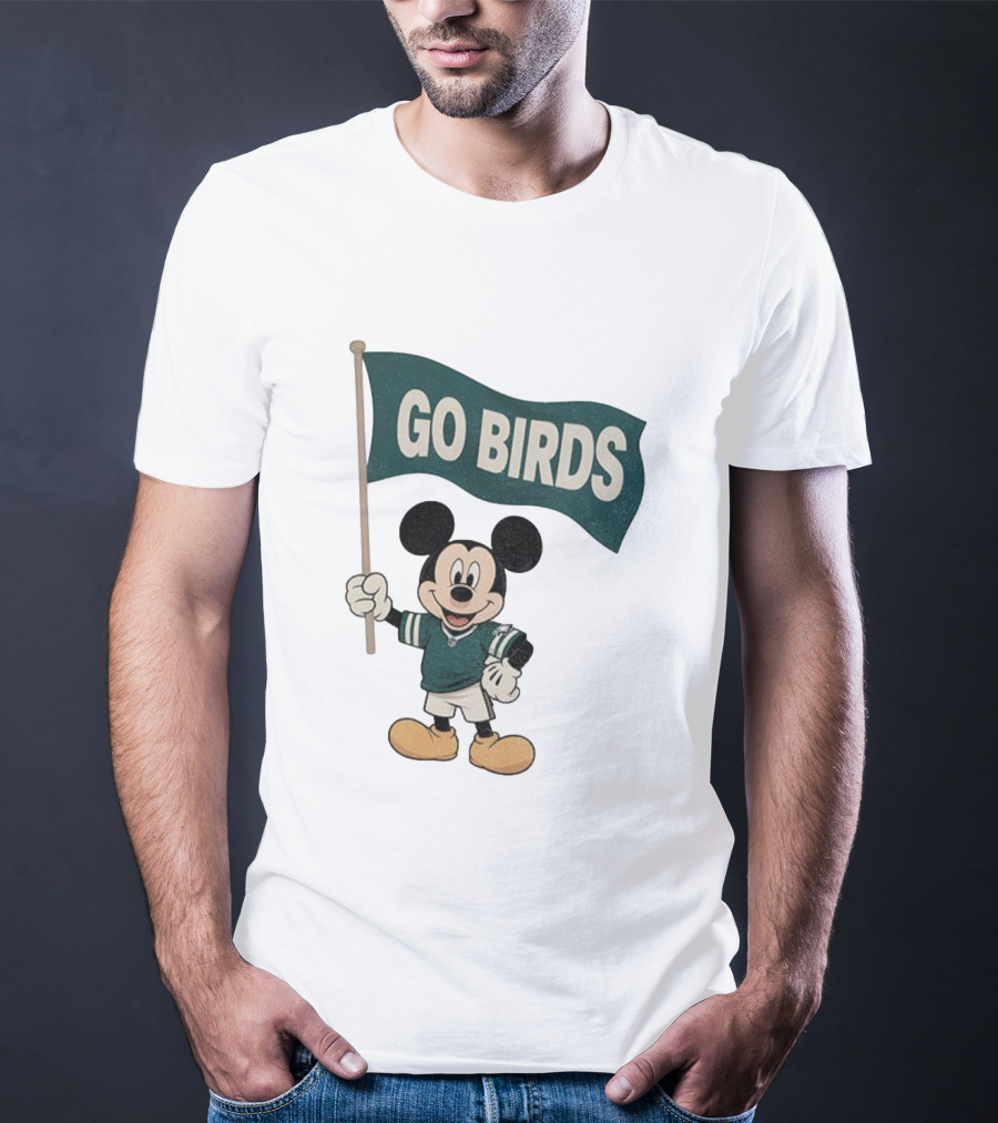 Mickey Mouse Go Birds Philadelphia Eagles NFL Football 2025 Flag T-Shirt