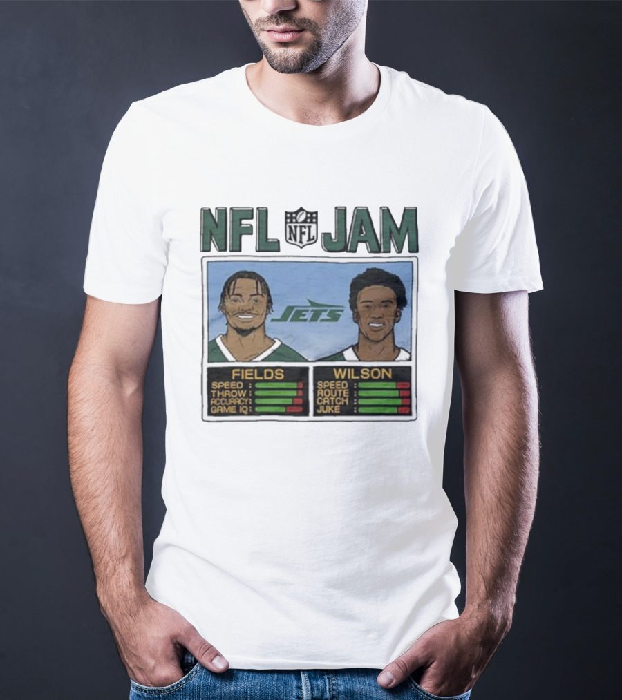 NFL Jam New York Jets Fields Wilson Speed Stats T-Shirt