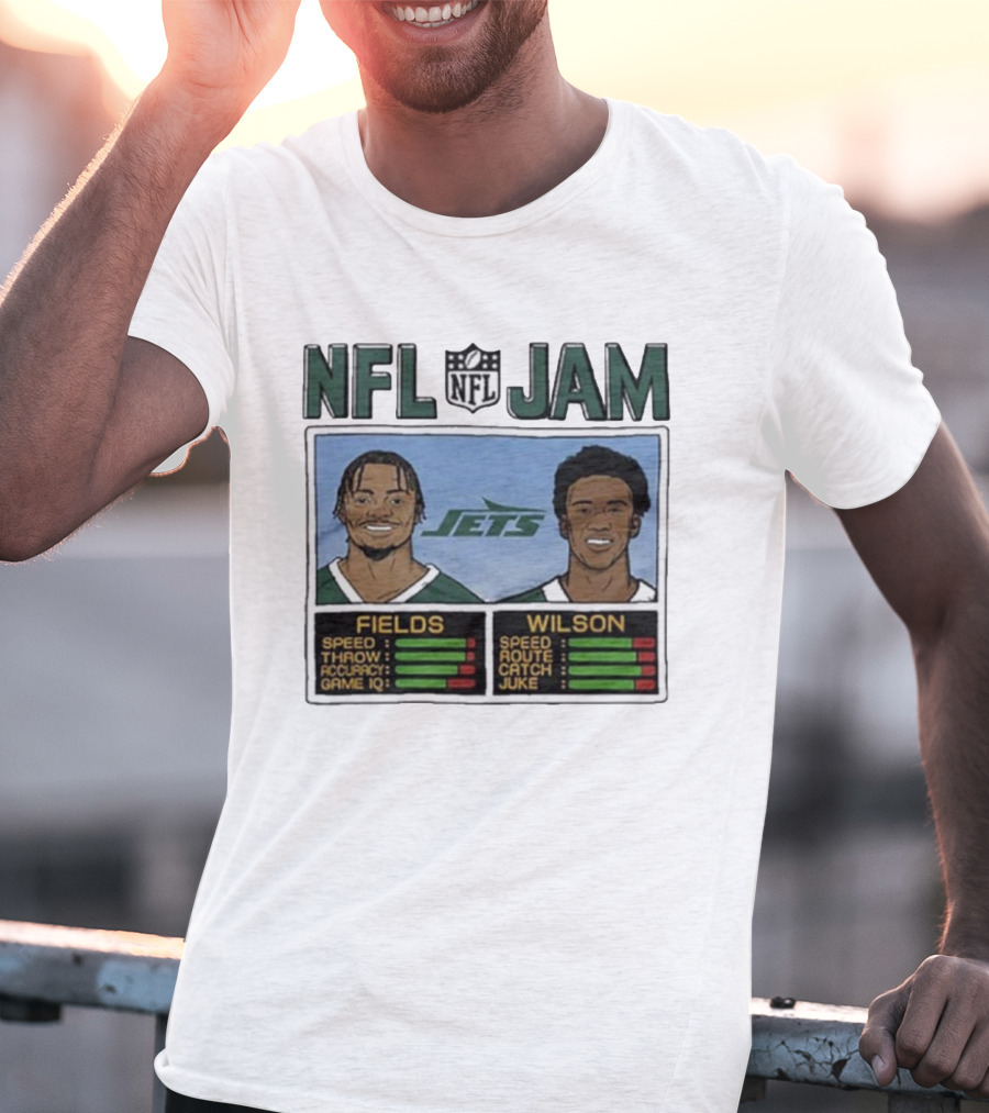 NFL Jam New York Jets Fields Wilson Speed Stats T-Shirt