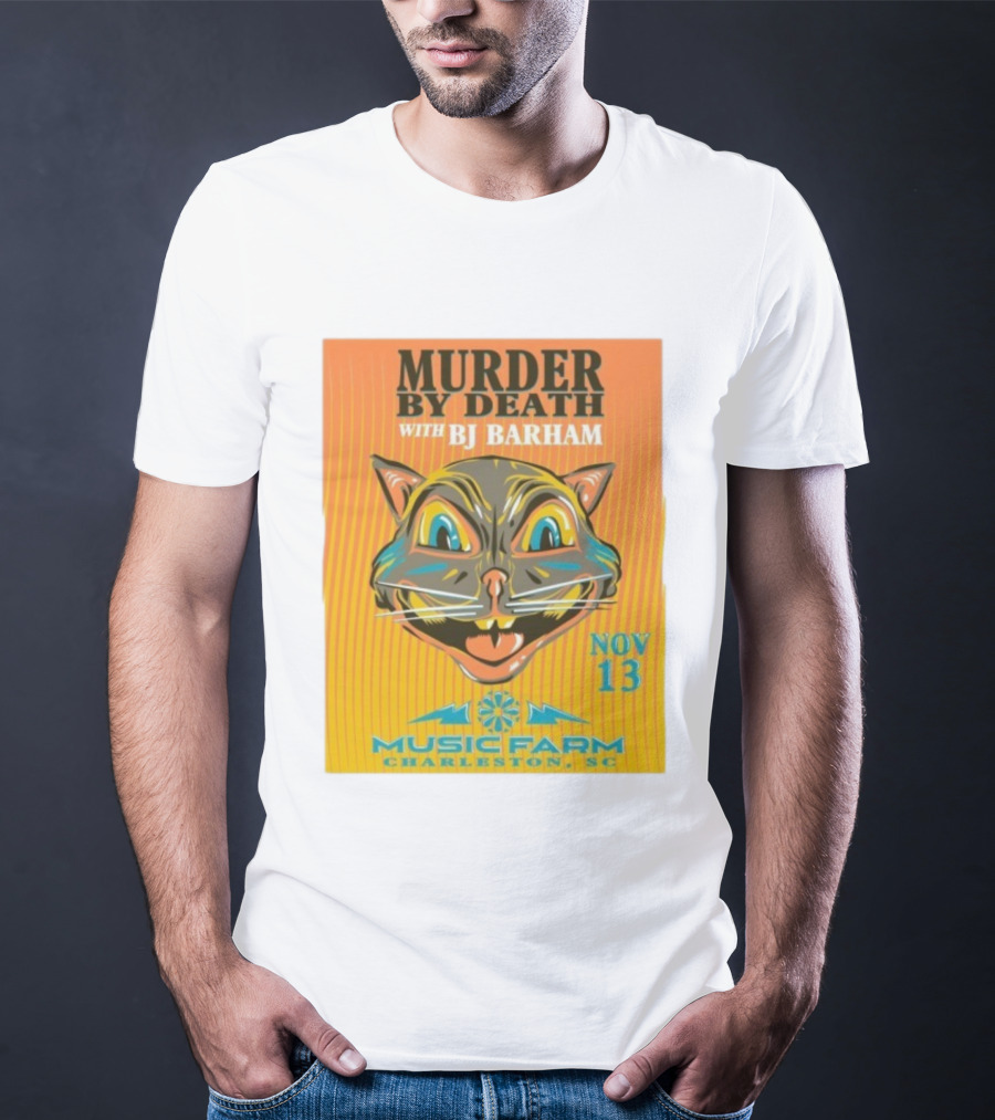 Murder By Death With BJ Barham Music Farm Charleston SC Nov 13 Cat Art T-Shirt