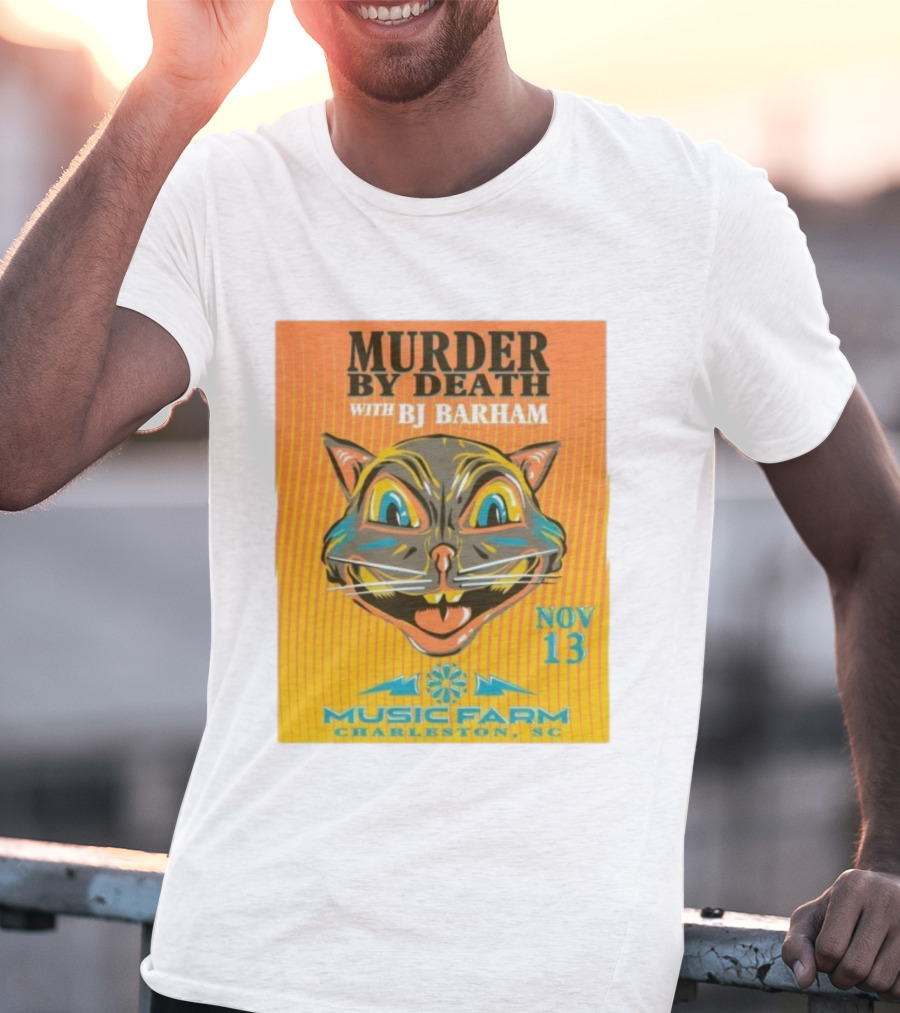 Murder By Death With BJ Barham Music Farm Charleston SC Nov 13 Cat Art T-Shirt