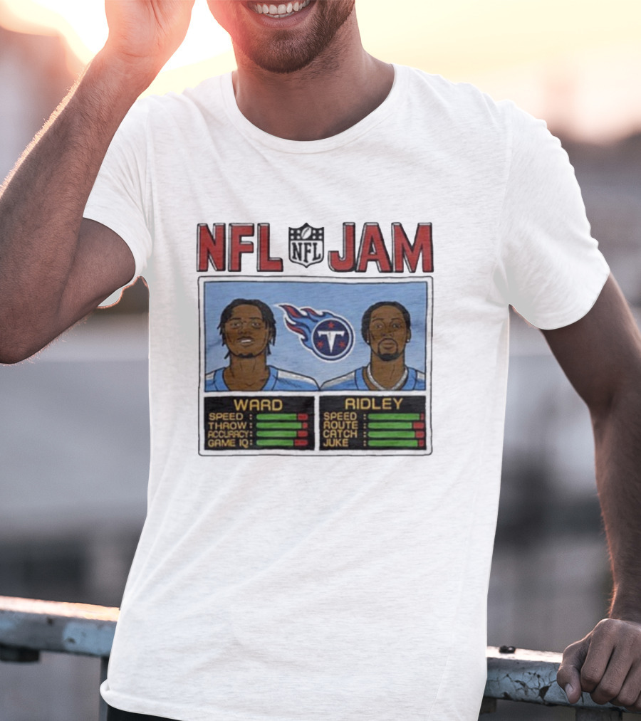 NFL Jam Tennessee Titans Ward Ridley Speed Throw Route Catch Juke T-Shirt