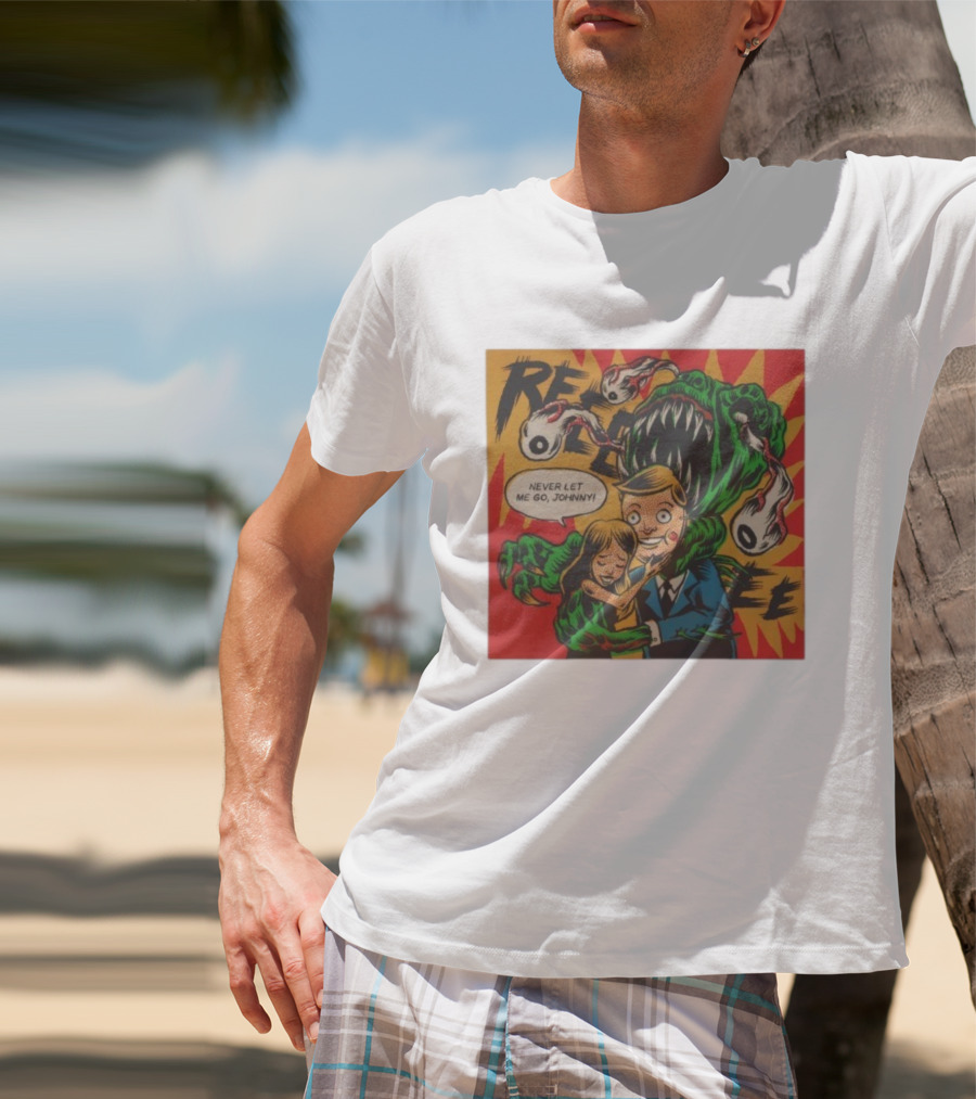 Creepy Comic Style Monster Attack Never Let Me Go Johnny Retro Art T-Shirt
