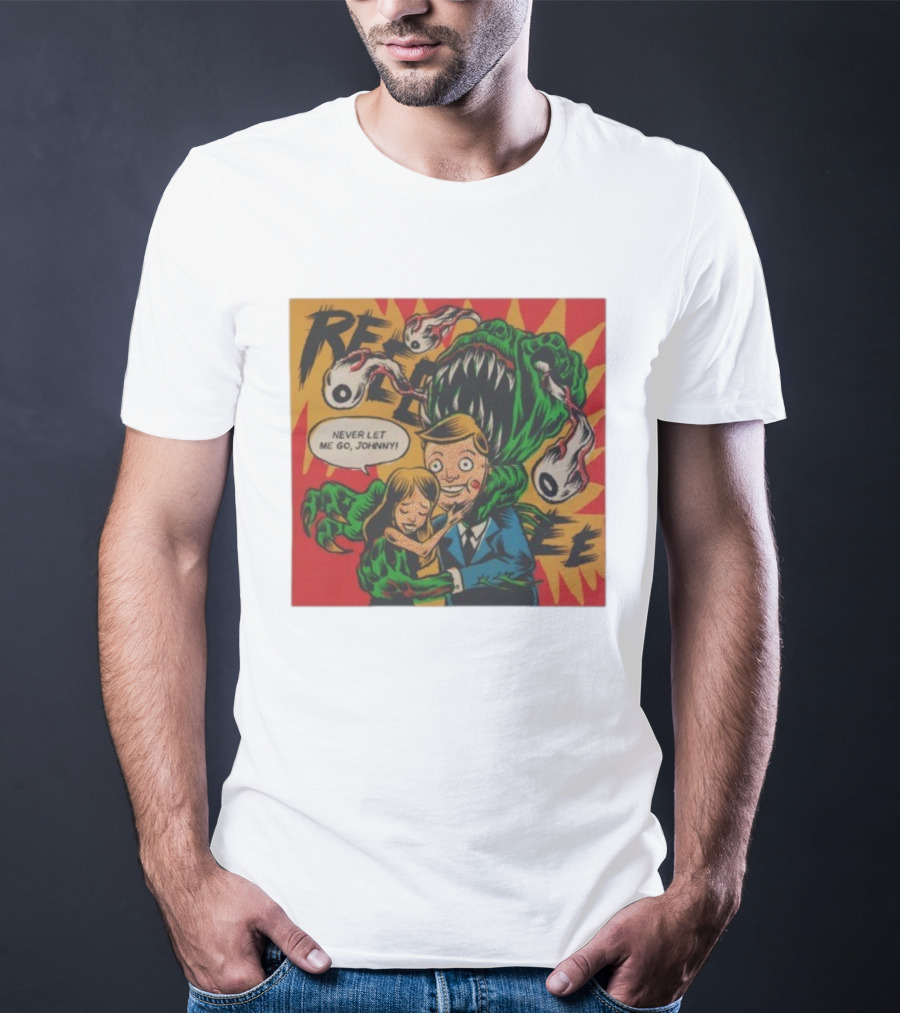 Creepy Comic Style Monster Attack Never Let Me Go Johnny Retro Art T-Shirt