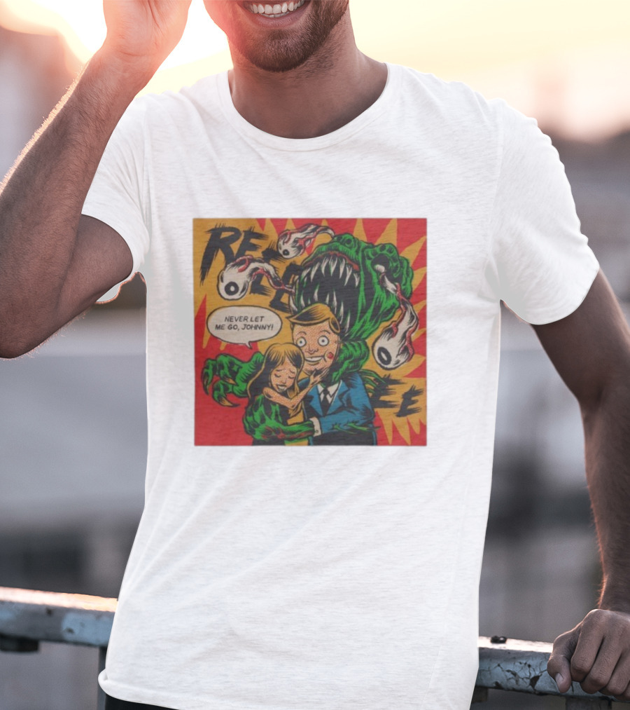 Creepy Comic Style Monster Attack Never Let Me Go Johnny Retro Art T-Shirt