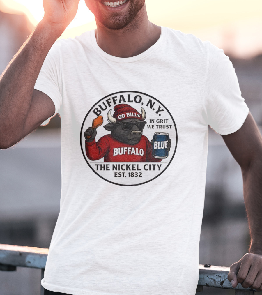 Buffalo NY Go Bills Buffalo The Nickel City Est 1832 In Grit We Trust T-Shirt