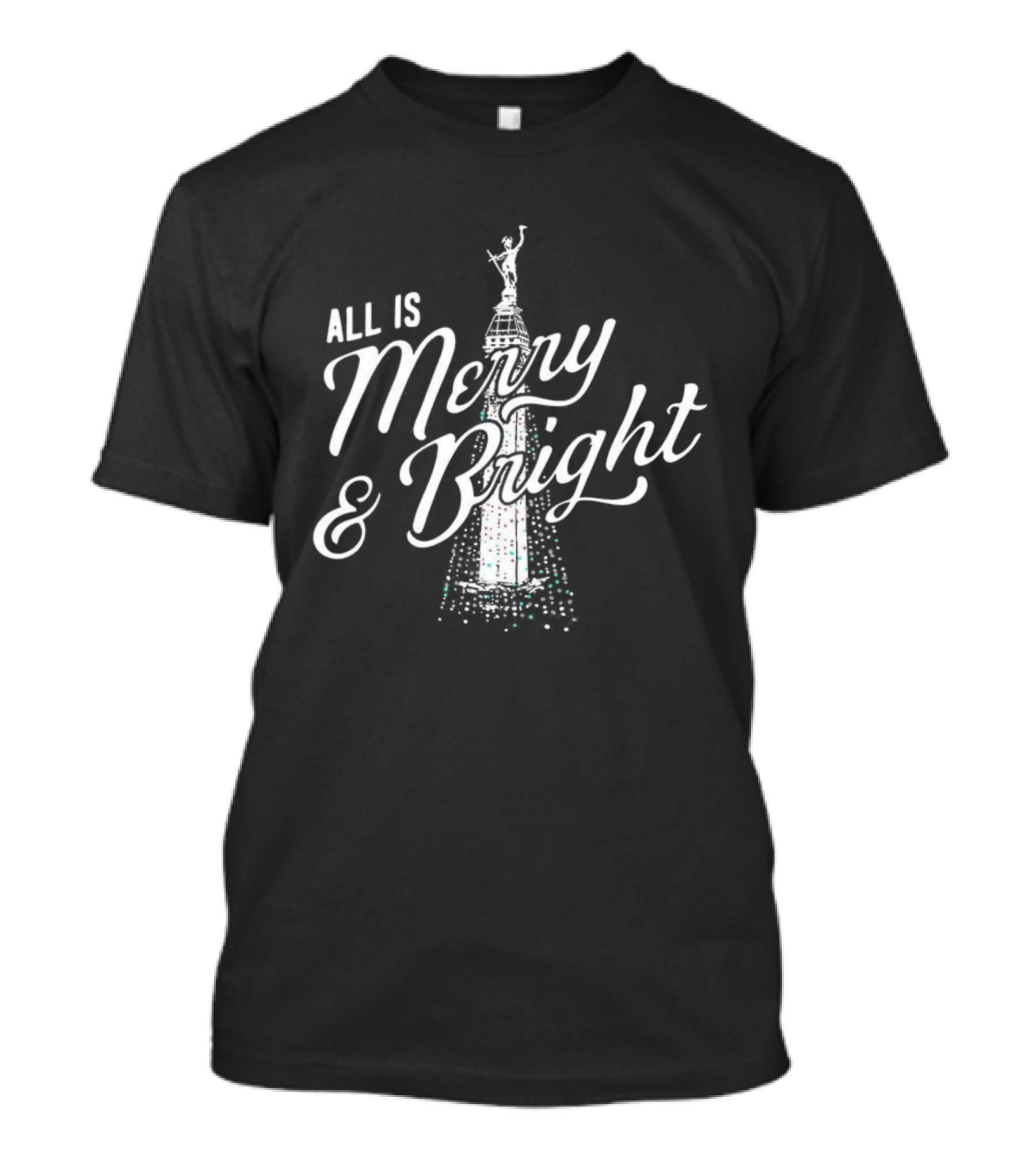 All Is Merry And Bright Christmas Tree Celebration T-Shirt