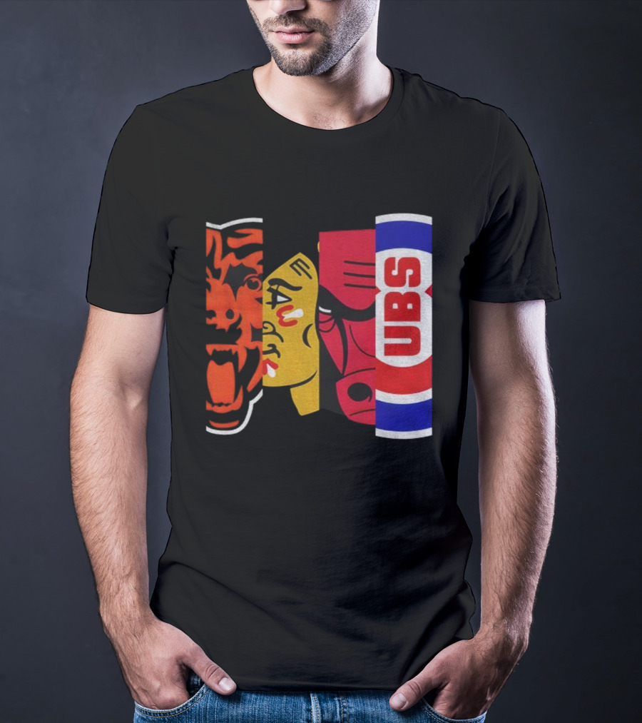 Chicago Bears Blackhawks Bulls Cubs 2025 T-Shirt
