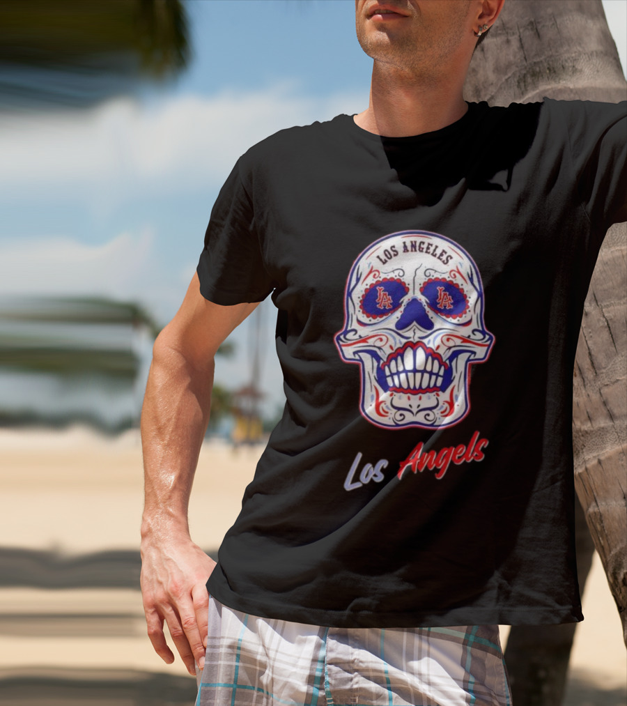 Los Angeles Angels Sugar Skull LA Baseball T-Shirt