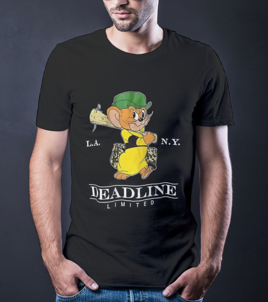 Jerry Deadline Limited Character Baseball Wood Bat Iconic Sports Style T-Shirt