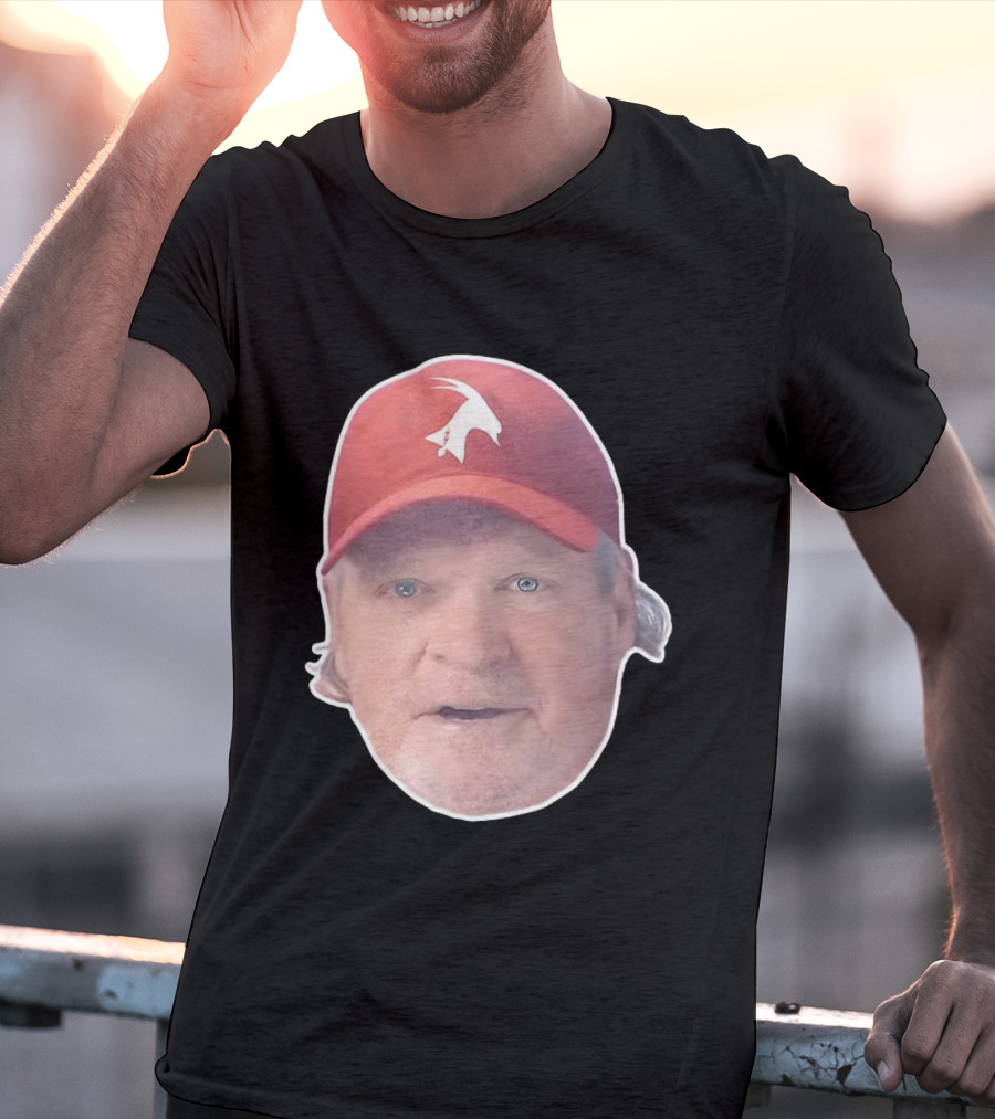 John Kruk Philadelphia Phillies Red Cap With White Goat Icon T-Shirt