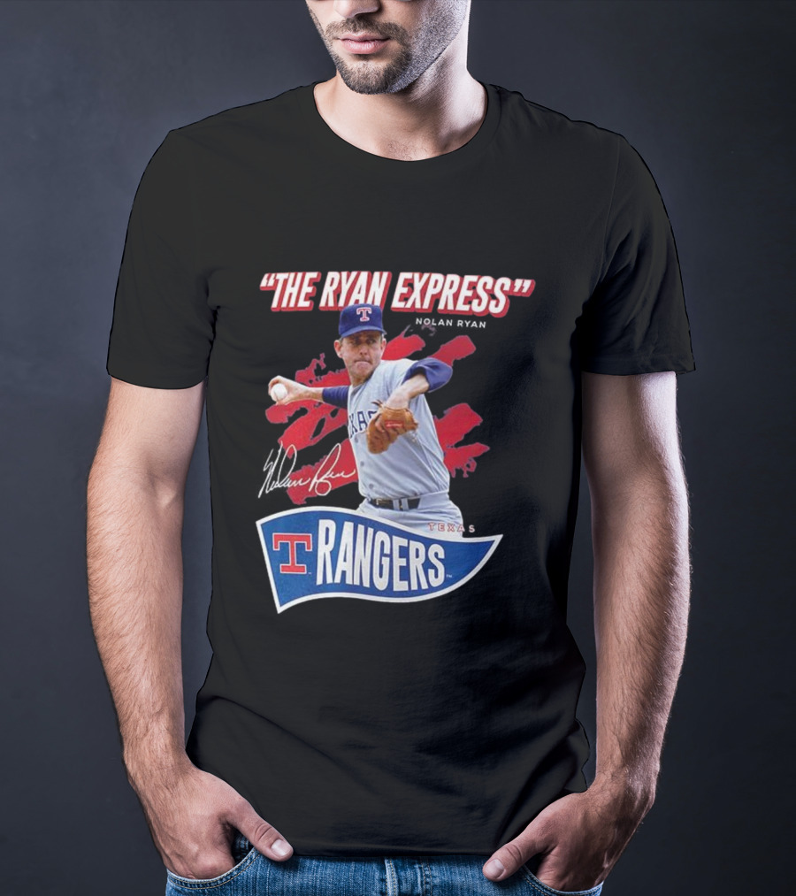Texas Rangers The Ryan Express Nolan Ryan Signature T-Shirt