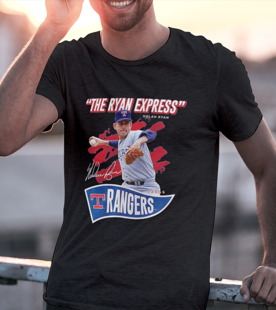 Texas Rangers The Ryan Express Nolan Ryan Signature T-Shirt