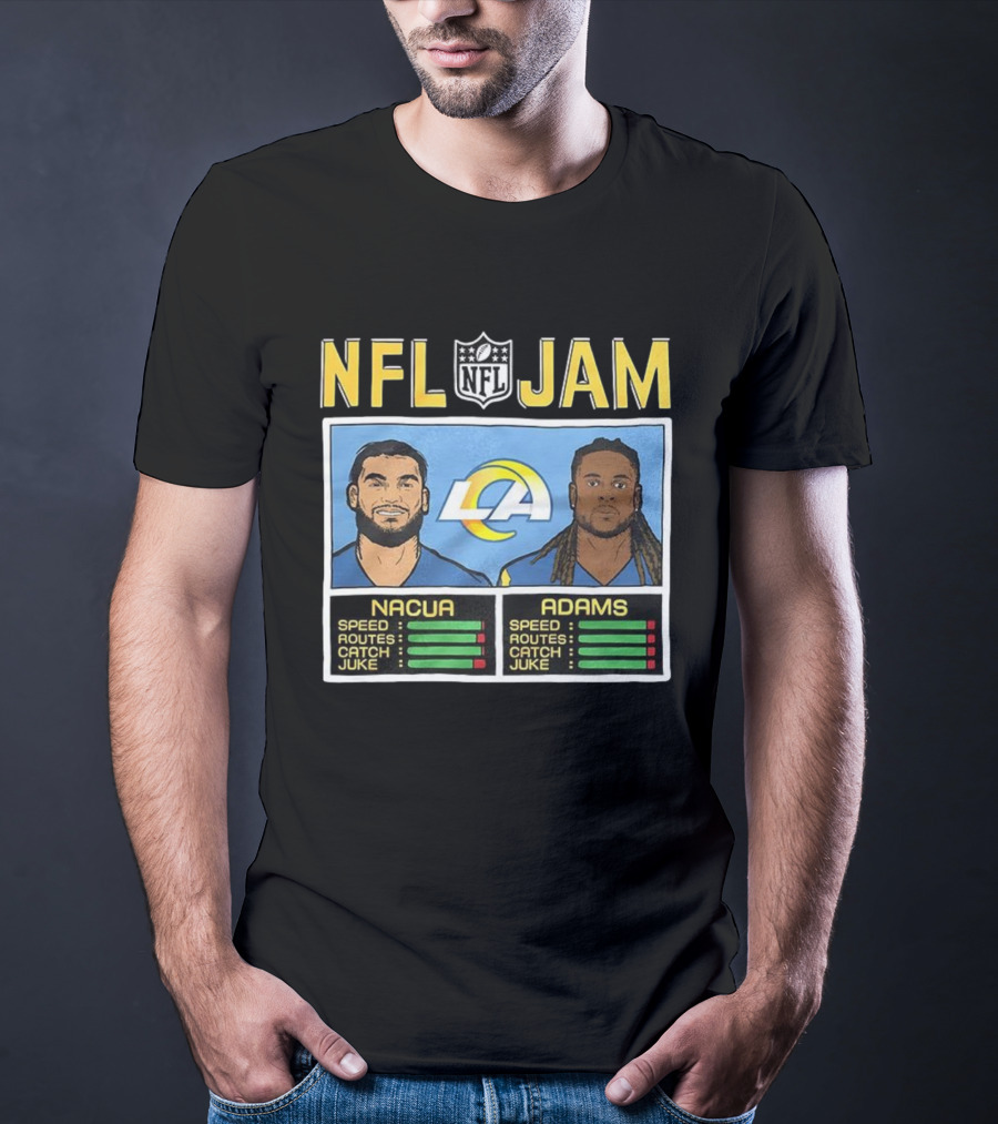 Puka Nacua Adams NFL Jam Los Angeles Rams Classic Video Game Style T-Shirt