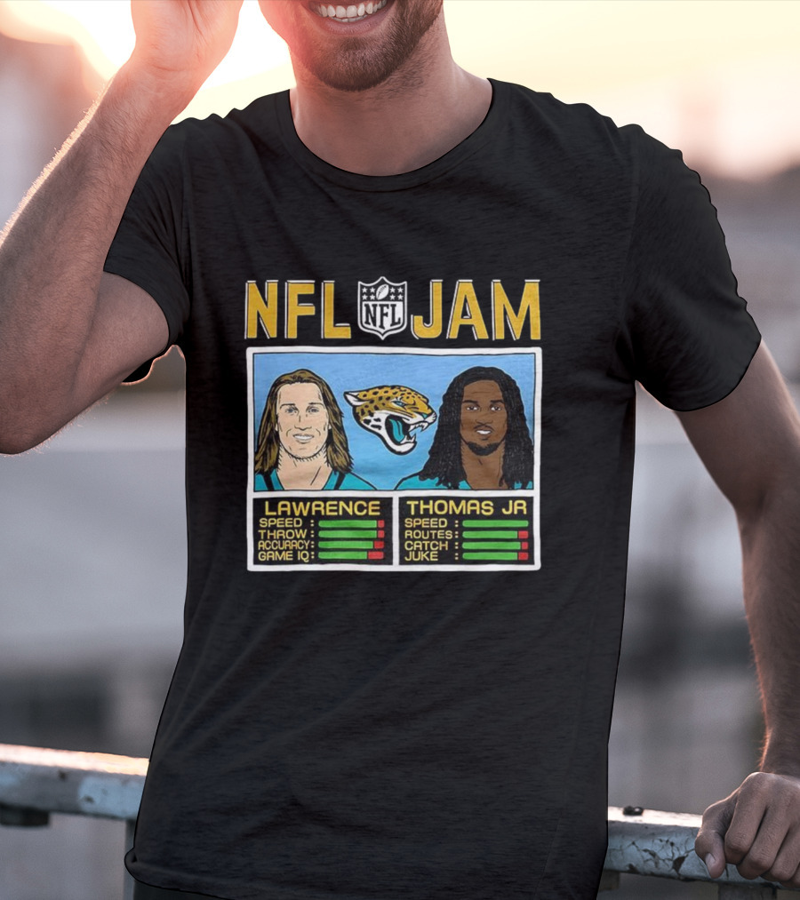 Trevor Lawrence Brian Thomas Jr Jacksonville Jaguars NFL Jam Classic Video Game T-Shirt