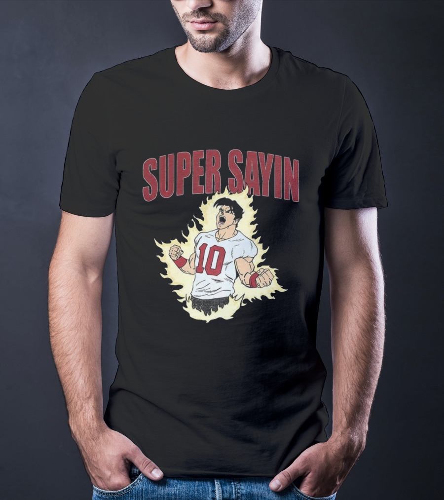 Super Sayin Player Number 10 Cartoon Anime Style T-Shirt
