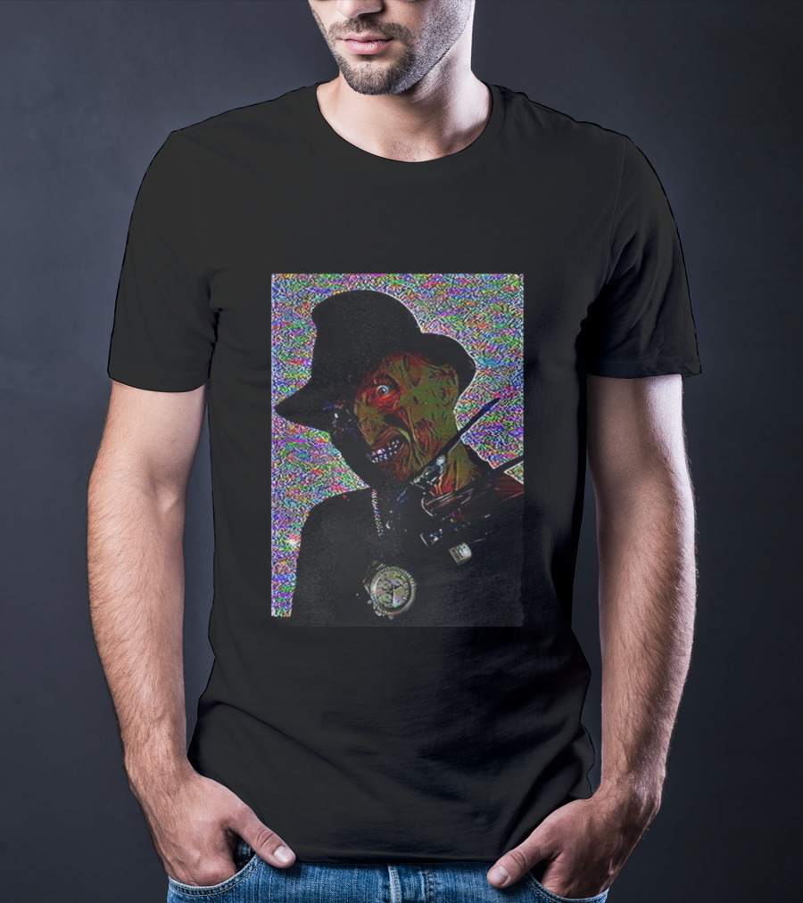 Freddy Krueger A Nightmare On Elm Street Bling Halloween Horror Villain Retro Style T-Shirt