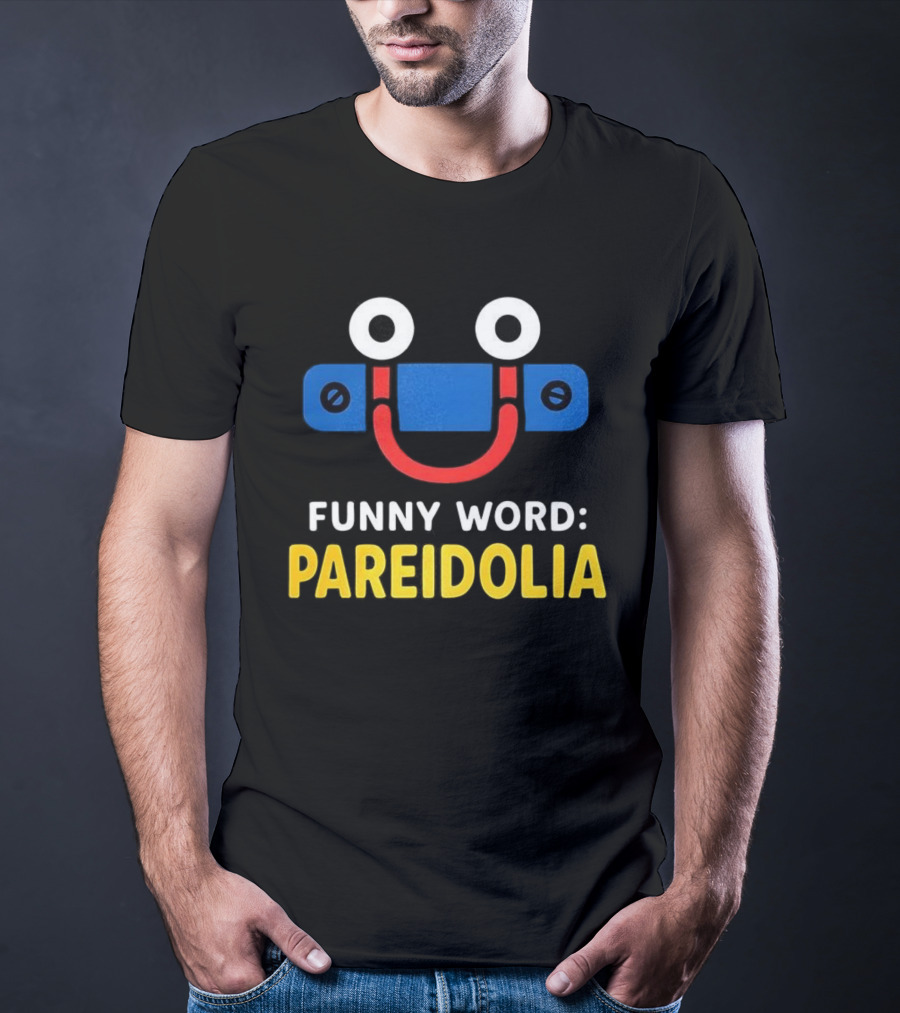 Funny Word Pareidolia Smiling Face Design T-Shirt