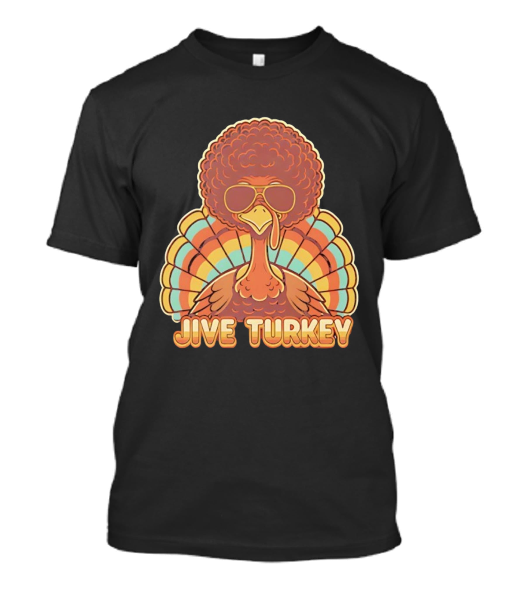 Jive Turkey Retro Thanksgiving Afro Sunglasses T-Shirt