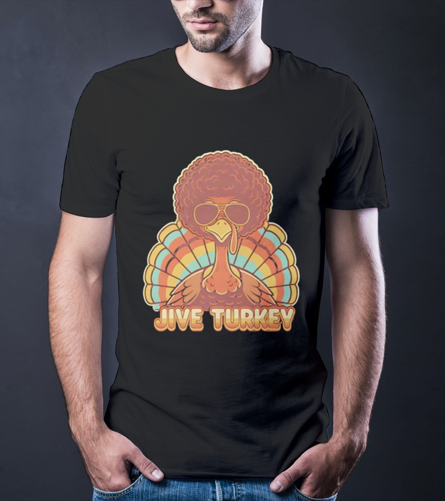 Jive Turkey Retro Thanksgiving Afro Sunglasses T-Shirt