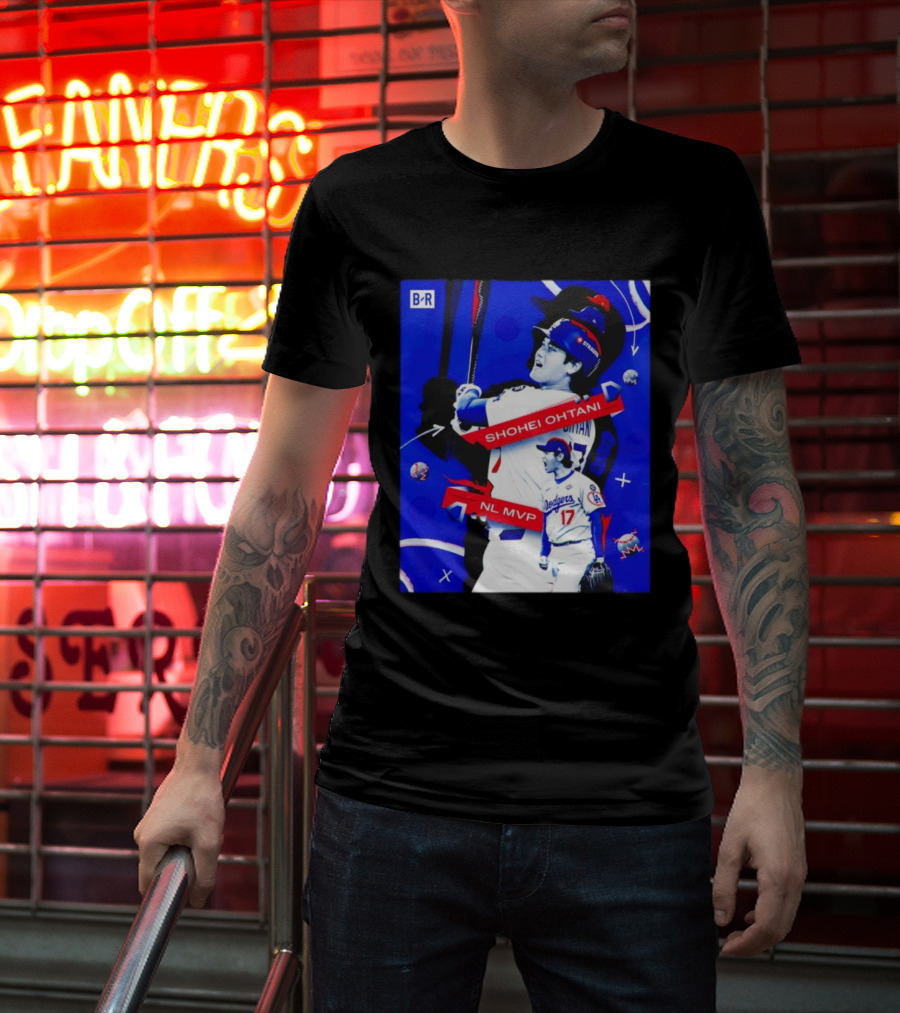 Shohei Ohtani Number 17 NL MVP Dodgers Theme T-Shirt