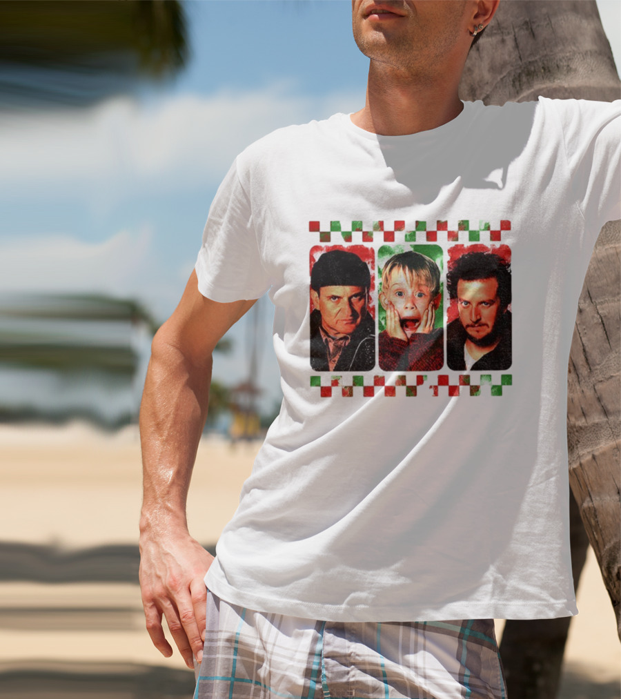 Home Alone Christmas Movie Characters Kevin Marv Harry T-Shirt